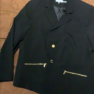 Calvin Klein 2-button jacket with gold zippers